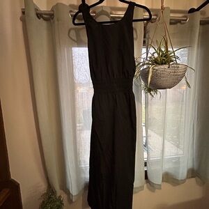 Women's Poplin Cross Back Midi Dress - A New Day Black